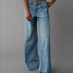 American Eagle dream drape stretch patchwork jeans, size 6.